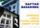 Seminar Judul Mahasiswa Tugas Akhir Seminar Judul Mahasiswa Tugas Akhir